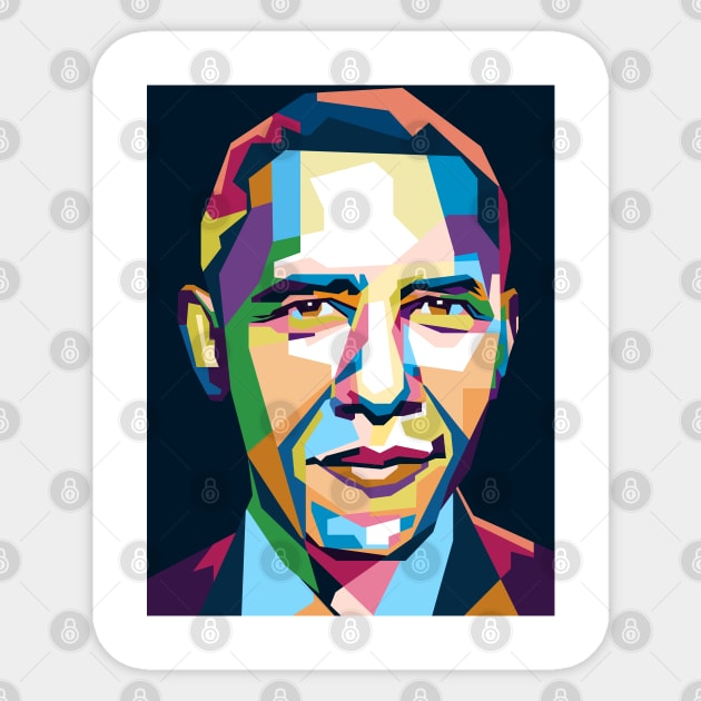 abstract Obama in WPAP Sticker by smd90